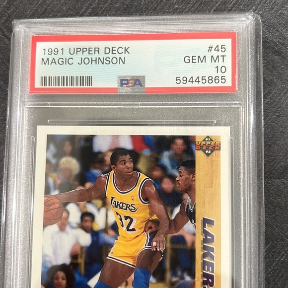 MAGIC JOHNSON - 1991 Upper Deck #45 LAKERS PSA GEM MINT 10 - Picture 2 of 7